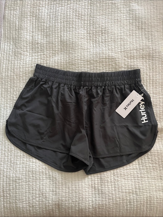 Hurley Pants - Hurley Women's Black Elastic-Waist Athletic Shorts
